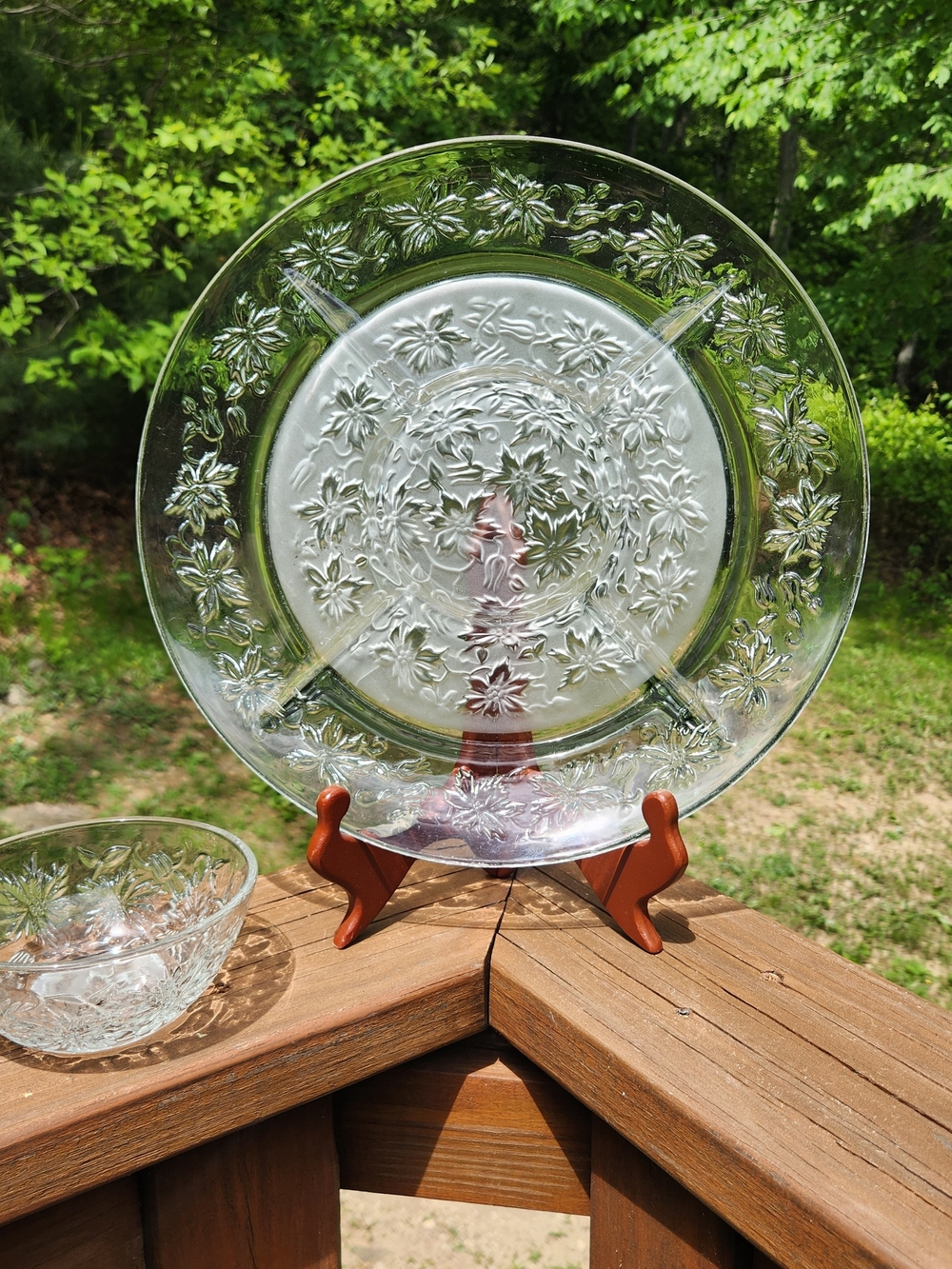 Princess House Fantasia Chip & Dip Serving Platter with Dip Bowl